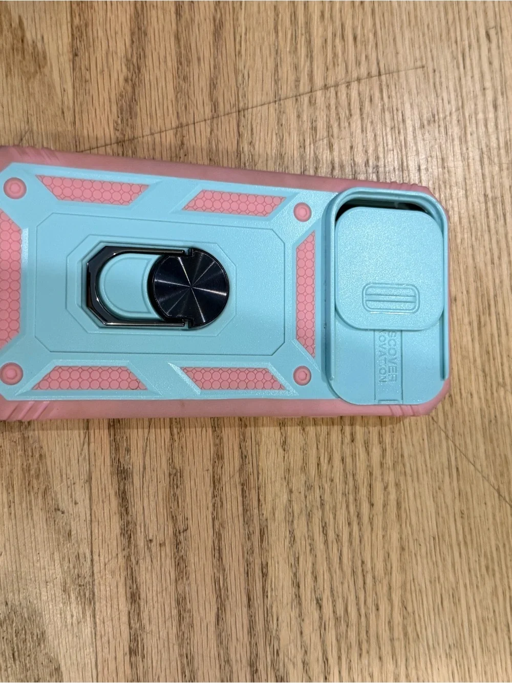 iPhone 15 pro max Protective Pink & Light Blue Phone Case with Ring Stand